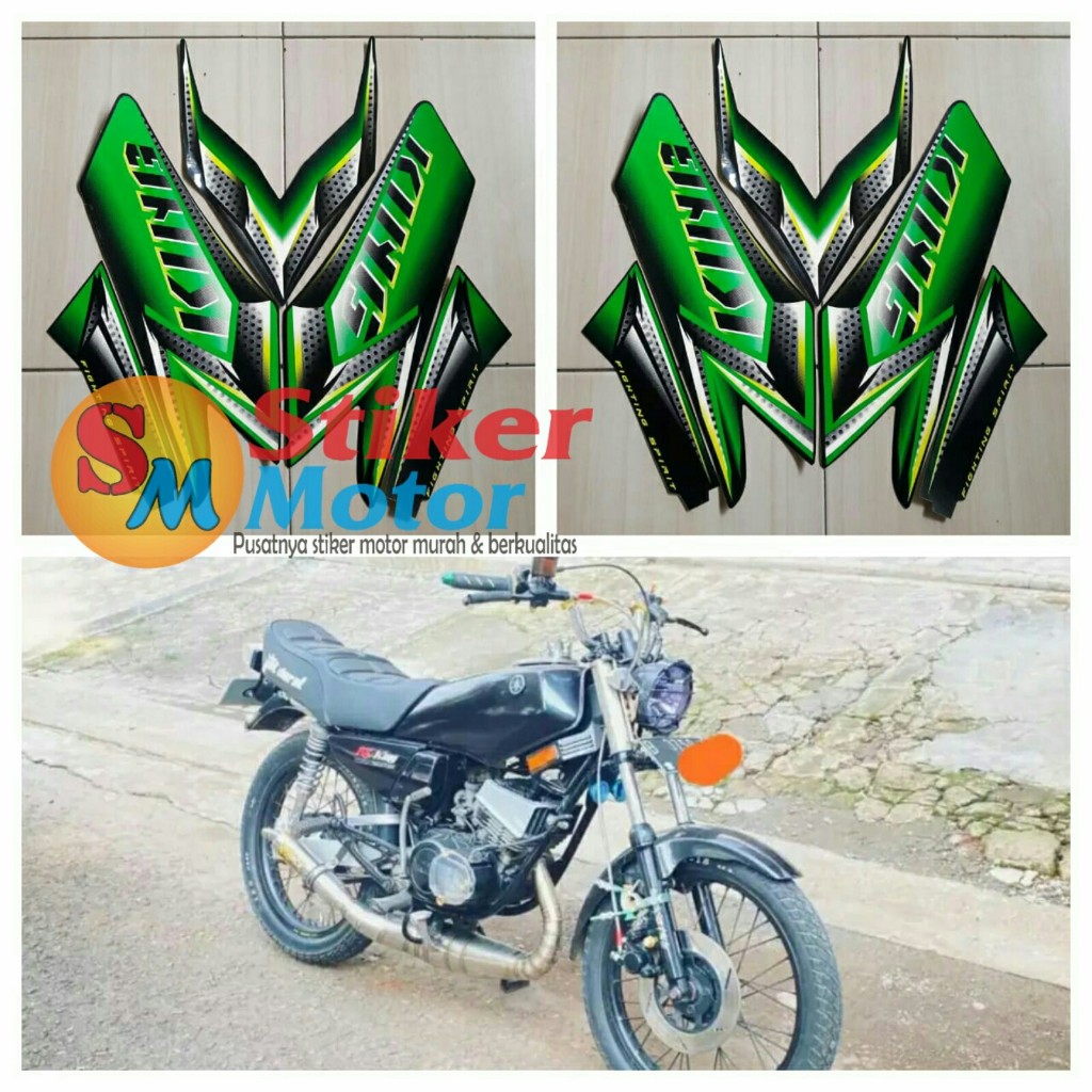 STRIPING STICKER LIS LES POLET BODY MOTOR RX KING 2008 HIJAU