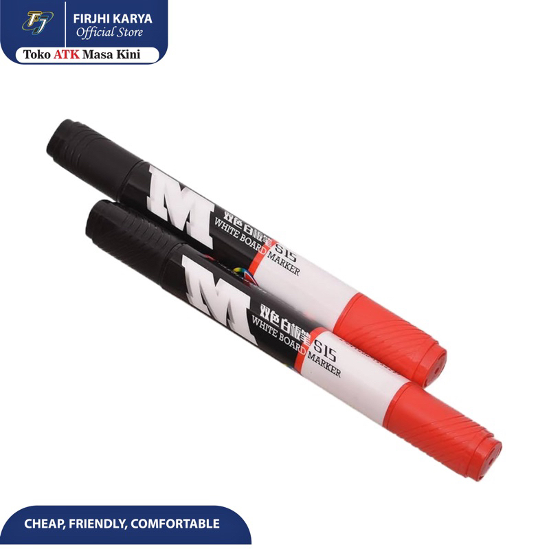 

Double Sided Whiteboard Marker Black+Red - M&G