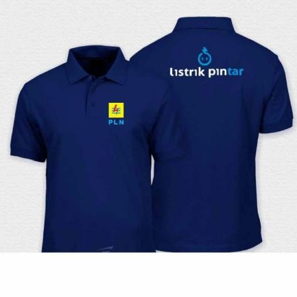 TYPE 3 BAJU kerah mode polo LISTRIK TARAKAN belakang dan Depan LOGO PLN - BAJU PLN LISTRIK TARAKAN d