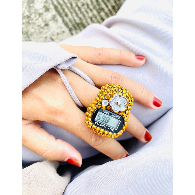 XPRESS Souvenir Umroh haji cincin dzikir tasbih digital cantik premium manik swarovski diamond wanit