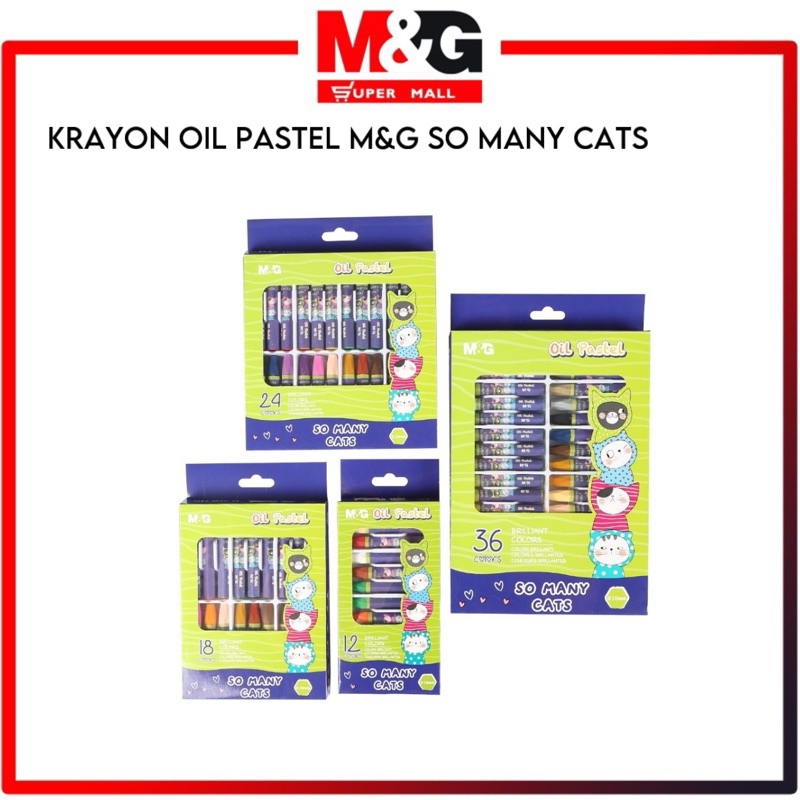 

Krayon M&G Crayon Oil Pastel Pewarna Silky Lembut Motif Lucu Kucing So Many Cats Edition