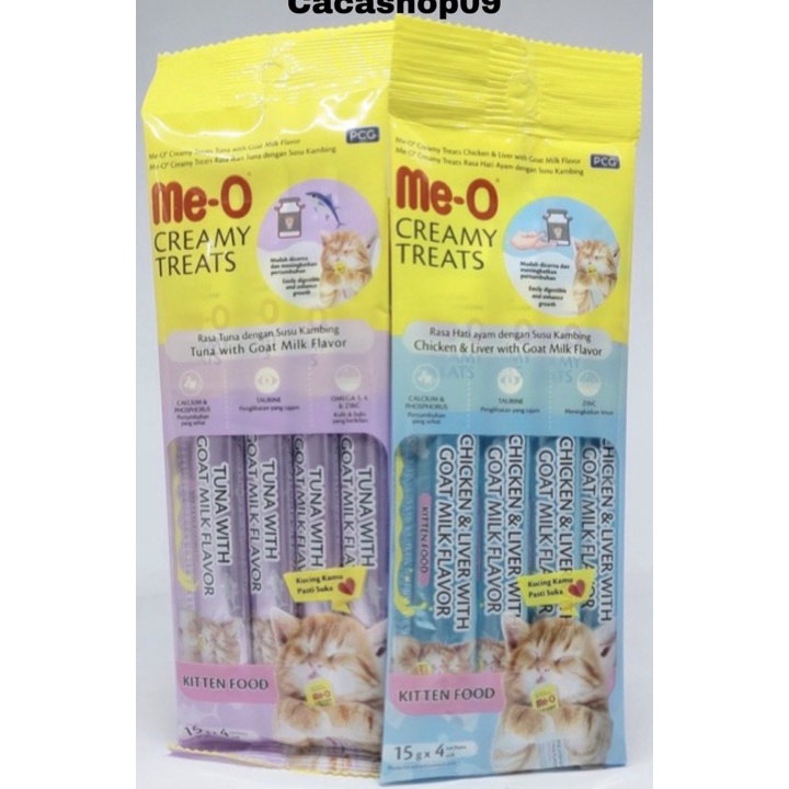 Terlaris MeO MeO Creamy Treats KITTEN Snack Kucing isi 4 pcs  15gr x 4