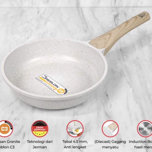 Cypruz Fry Pan White Granite Diecast
