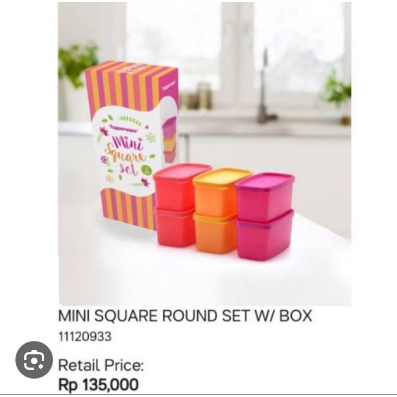 Mini square set tupperware (6) / toples mini tupperware