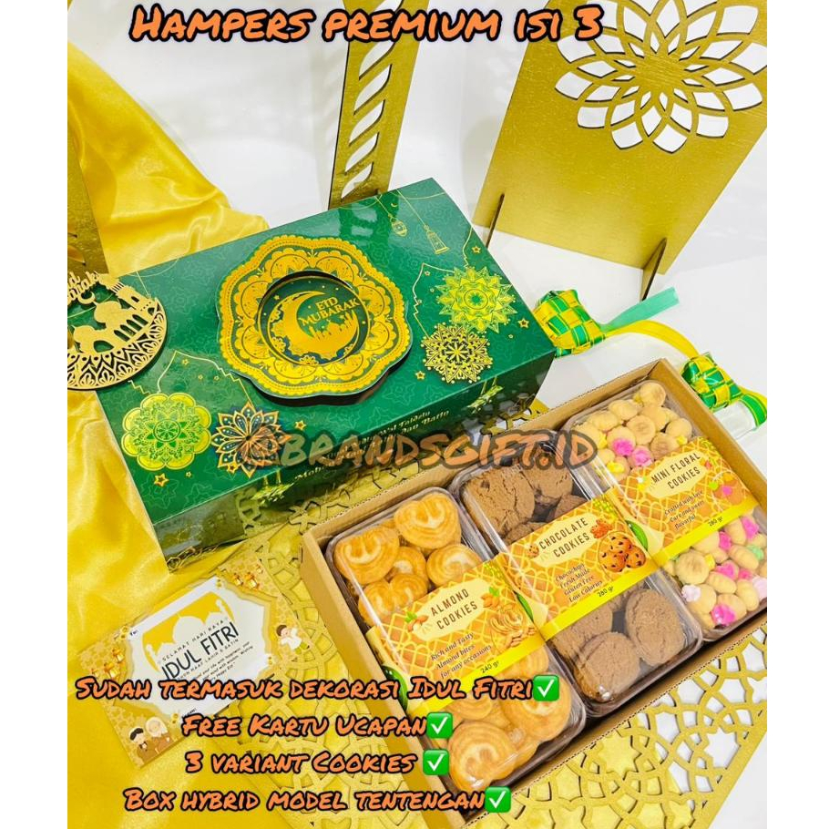 

PARCEL HAMPERS LEBARAN IDUL FITRI MODEL SLIDING 2024/ 100% HALAL MUI PARCEL SNACK & COOKIES LEBARAN KUALITAS PREMIUM ISI 3 COOKIES COKLAT, ALMOND COOKIES & MINI FLORAL COOKIES / BINGKISAN LEBARAN IDUL FITRI / FREE KARTU UCAPAN IDUL FITRI