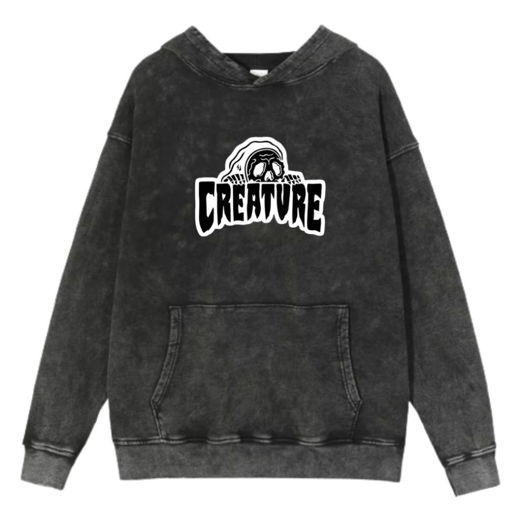 Jaket Hoodie Pullover Black Wosh Creature