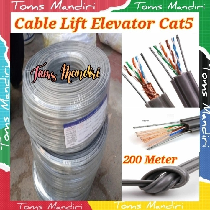 Cable UTP Cat5 Rj45 Lift Elevator 200 Meter/ Kabel LAN UTP Cat5 Lift