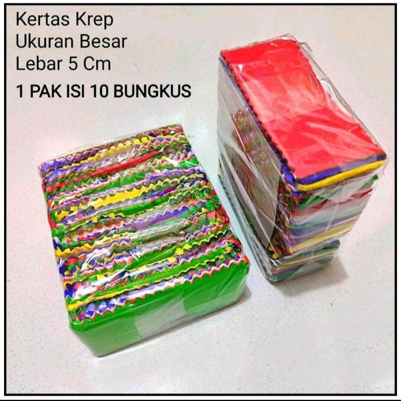 

1 Pak Kertas Krep Warna Warni Isi 10 Bungkus ( Ukuran Kecil & Besar )