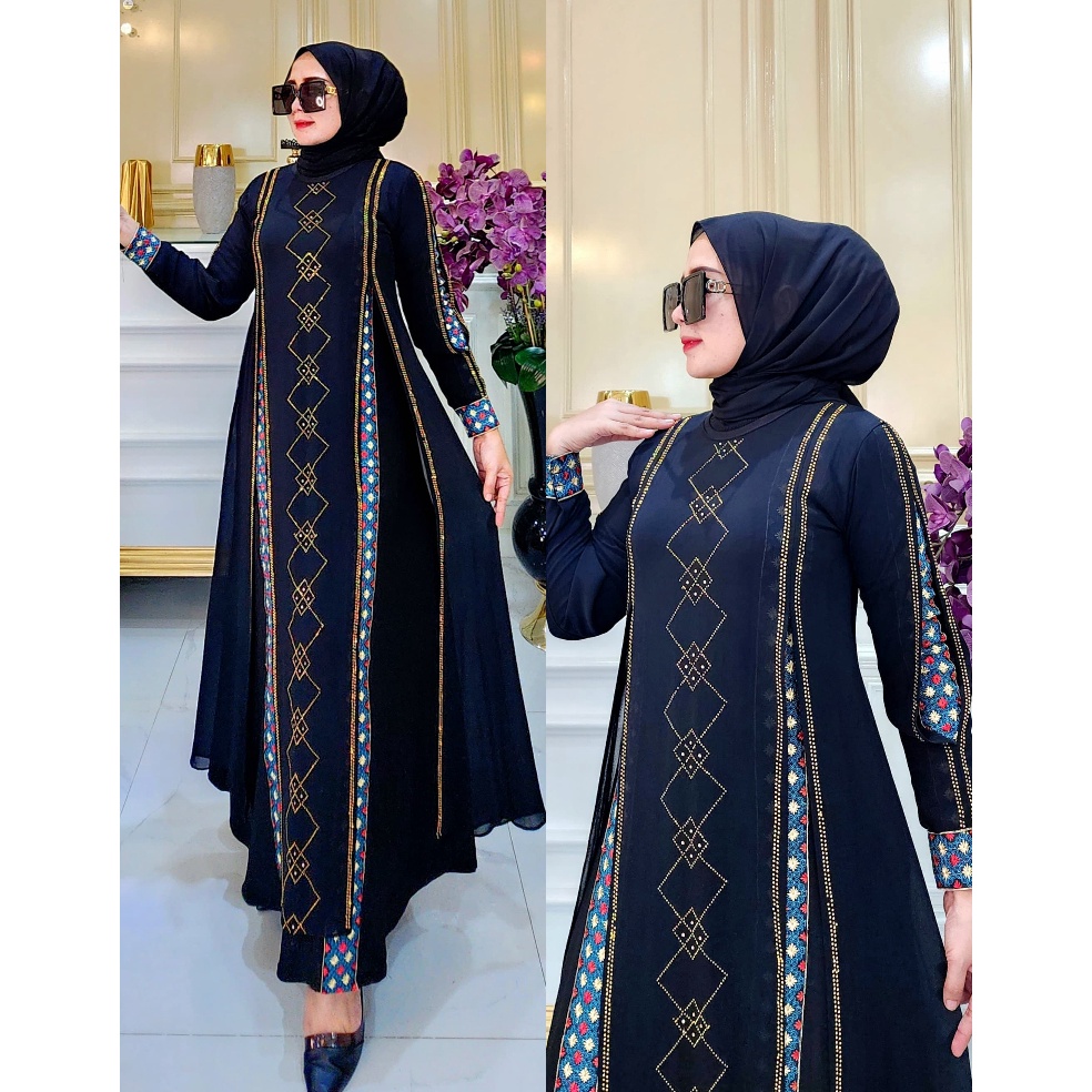 BEST SELLER Gamis Abaya Arab Hitam  Abaya Arab Turkey Hitam Anastasya Mewah Terbaru Terviral