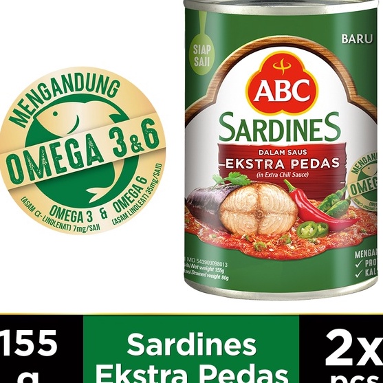 

PROMO SALE ABC Sarden Saus Extra Pedas 155 g x2