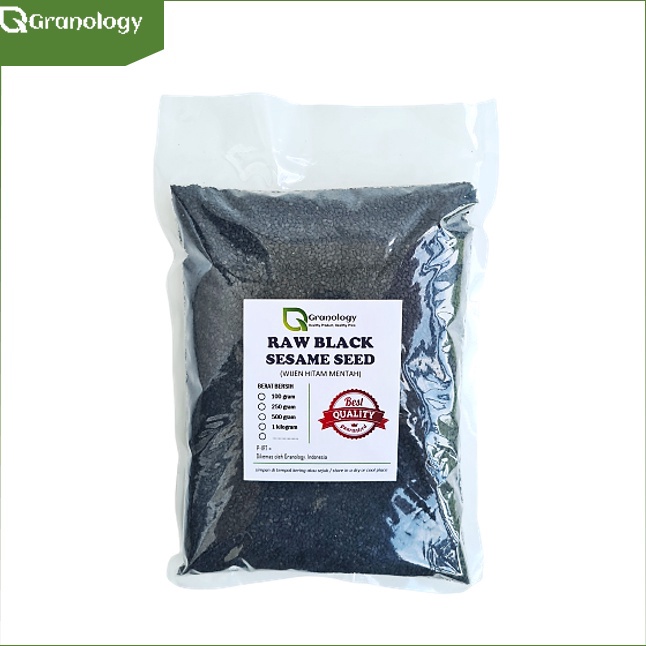 

PAKET LENGKAP Biji Wijen Hitam Black Sesame Seed 1 kilogram by Granology