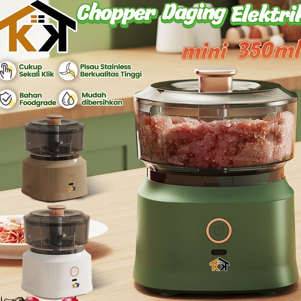 VNl KK Chopper Daging Mini Elekterik 35ml Simple Praktis  Mini Food Chopper Multifungsi 35ml Blender