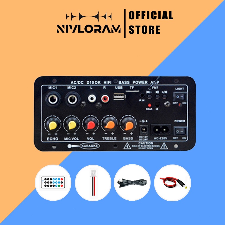 Ready COD 1 Inch Speaker Amplifier AC 22V Digital Bluetooth Amplifier Stereo Amplifier Dual Subwoofe