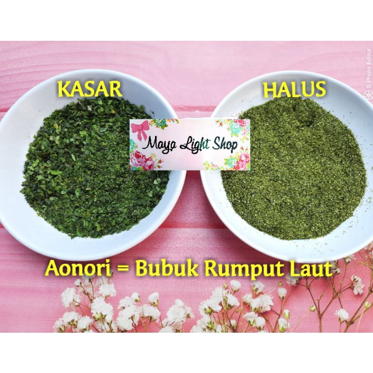 

HEMAT PROMO Aonori 5gr 1gr halus dan kasar halal taburan takoyaki okonomiyaki nori powder rumput laut kering seaweed bumbu tabur seafood