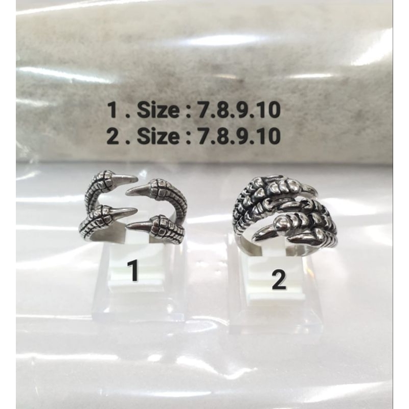RING SKULL CINCIN TITANIUM CAKAR ELANG