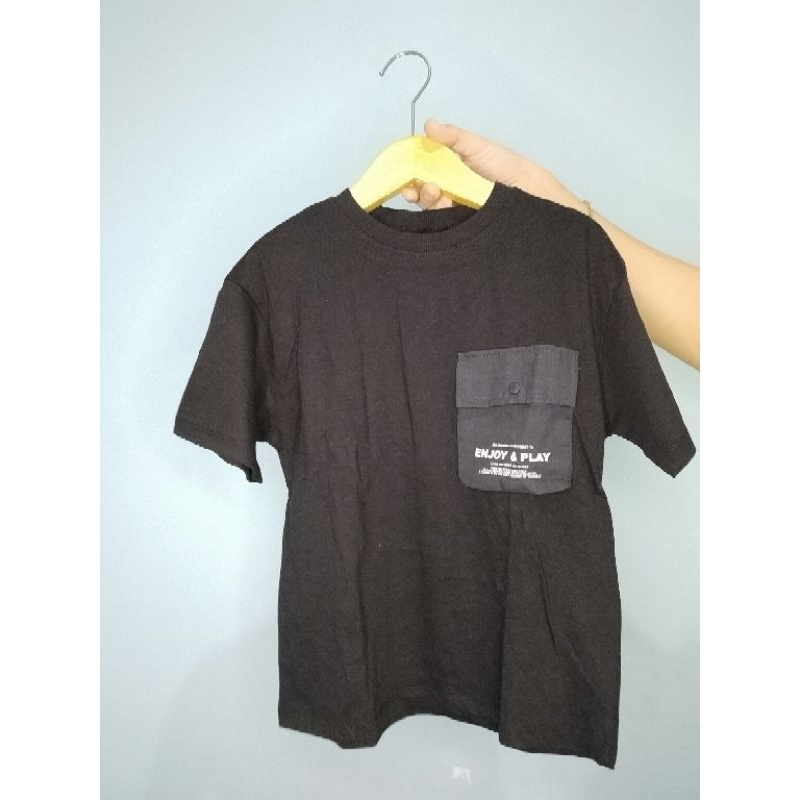 zara kids baby original contrast pocket t-shirt black