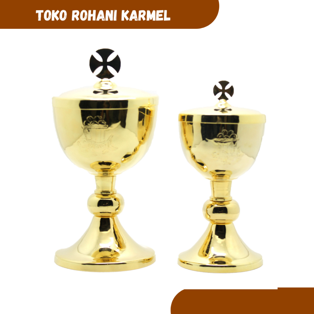 Murah SIBORI LAPIS EMAS / TEMPAT HOSTI KATOLIK / PERALATAN MISA KATOLIK / SIBORI EMAS / PERALATAN
