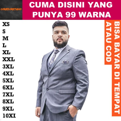 99 WARNA Jas Laki Blazer Pria JAS ABU SIZE JUMBO / JAS LAKI UKURAN BESAR / JAS NIKAH UKURAN JUMBO AB