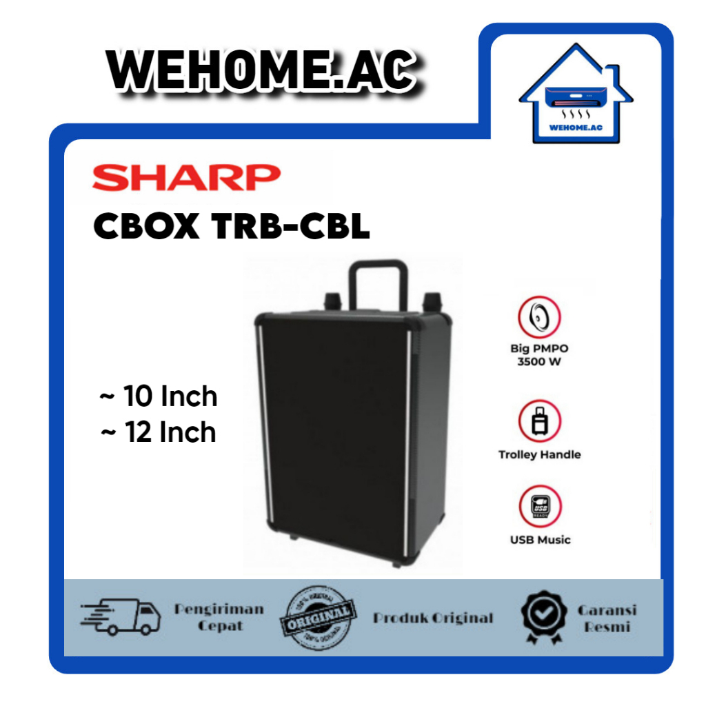 Speaker Portable Bluetooth Karaoke Sharp CBOX-TRB-CBL TRB10CBL / TRB12CBL Speaker Trolley Sharp