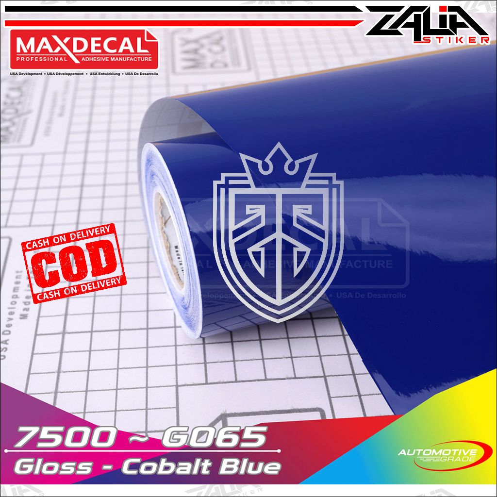 Skotlet Maxdecal  biru tua Glossy (cobalt blue) 7500- G065 /skotlet motor / skotlet mobil /skotlet aquarium /  Skotlet  Glossi / Stiker Kilap  / Sticker Anti Gores  /skotlet biru tua / skotlet biru persib  /Meteran Decal Roll Scotlite Body