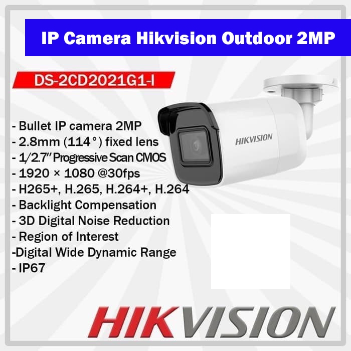 IP Camera Hikvision DS-2CD2021G1-I Outdoor 2MP