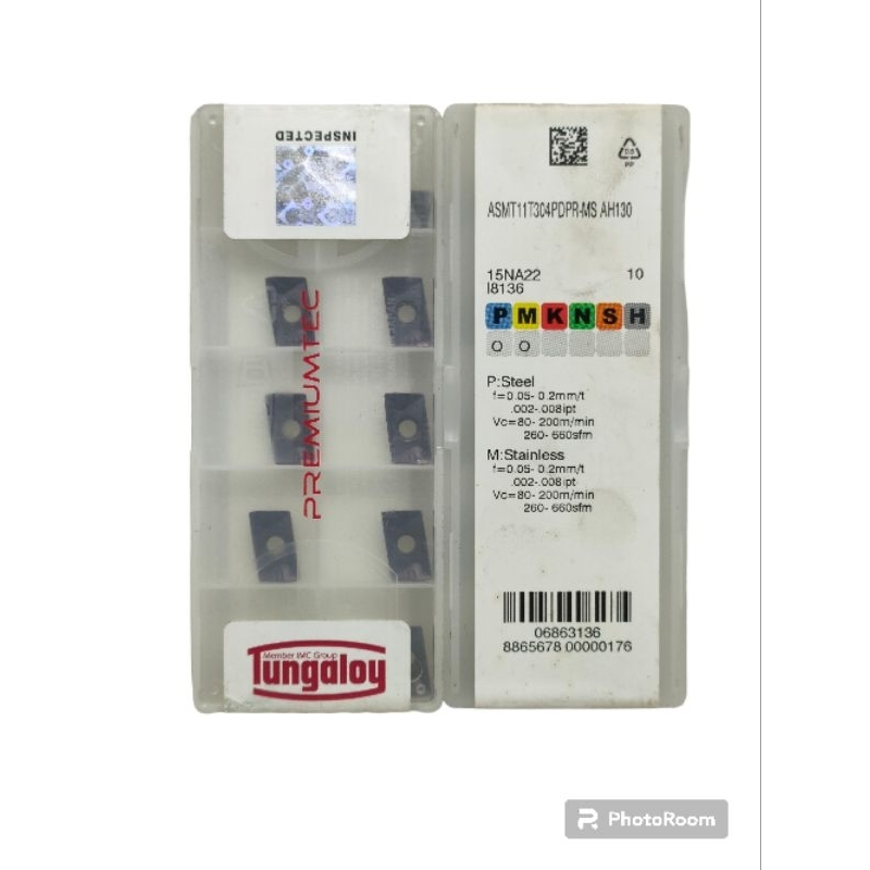 Insert Milling ASMT11T304PDPR-MS AH130 TUNGALOY MADE IN JAPAN