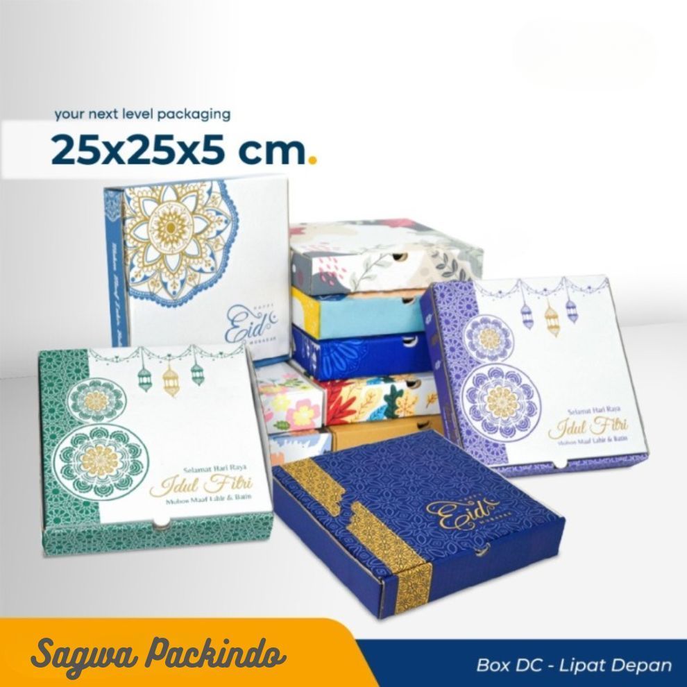 

( 5 Pcs ) Box Parcel Idul Fitri Kotak Bingkisan Dus Toples Kue Kering 250gr isi 4 Hampers Lebaran EID Mubarak