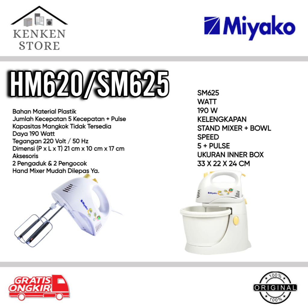 HAND MIXER MIYAKO HM620 /STAND MIXER MIYAKO SM625