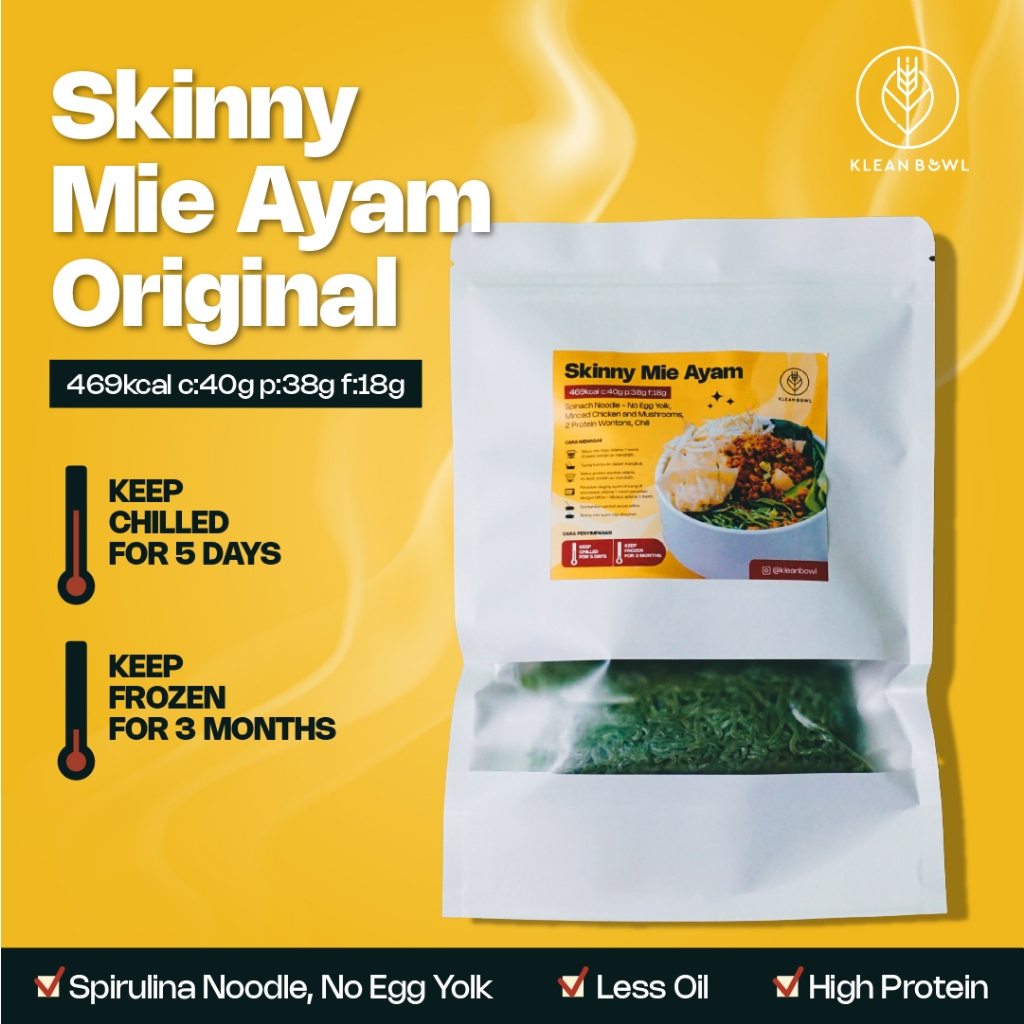 

Skinny Mie Ayam Klean - Mie Sehat Spirulina Tanpa MSG Tanpa Pengawet