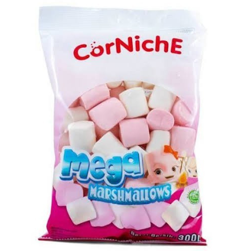 

CORNICHES MEGA MARSHMALLOW PINK WHITE BKS 300 GR