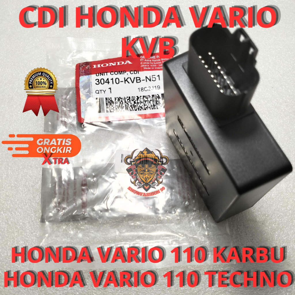 CDI UNIT HONDA VARIO KVB CDI VARIO 110 KARBU ,VARIO 110 TECHNO ,CDI VARIO 110 CBS ASLI ORIGINAL HOND