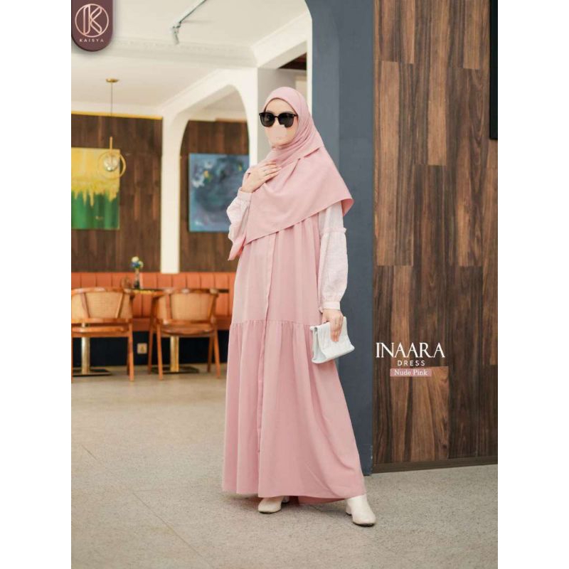 Gamis inaara dress by House of Kaisya, (Nude pink size XL)