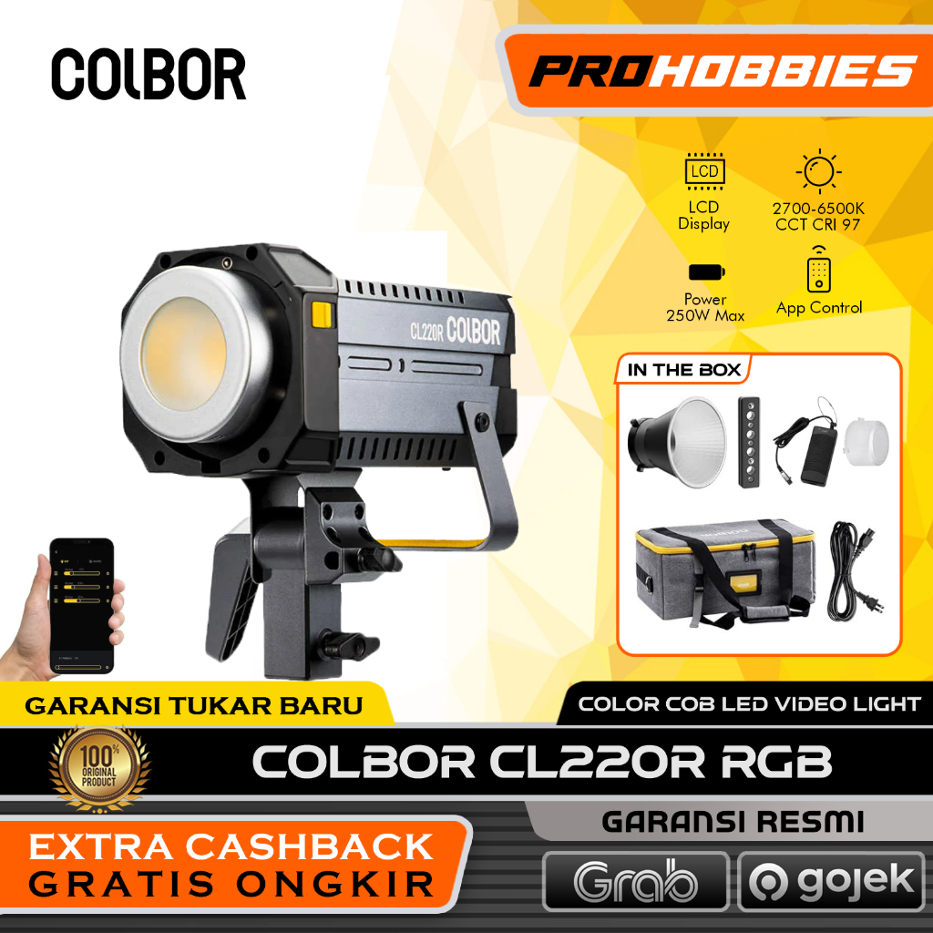 Colbor CL220R CL 220 Lampu Studio RGB LED 220W Video Light