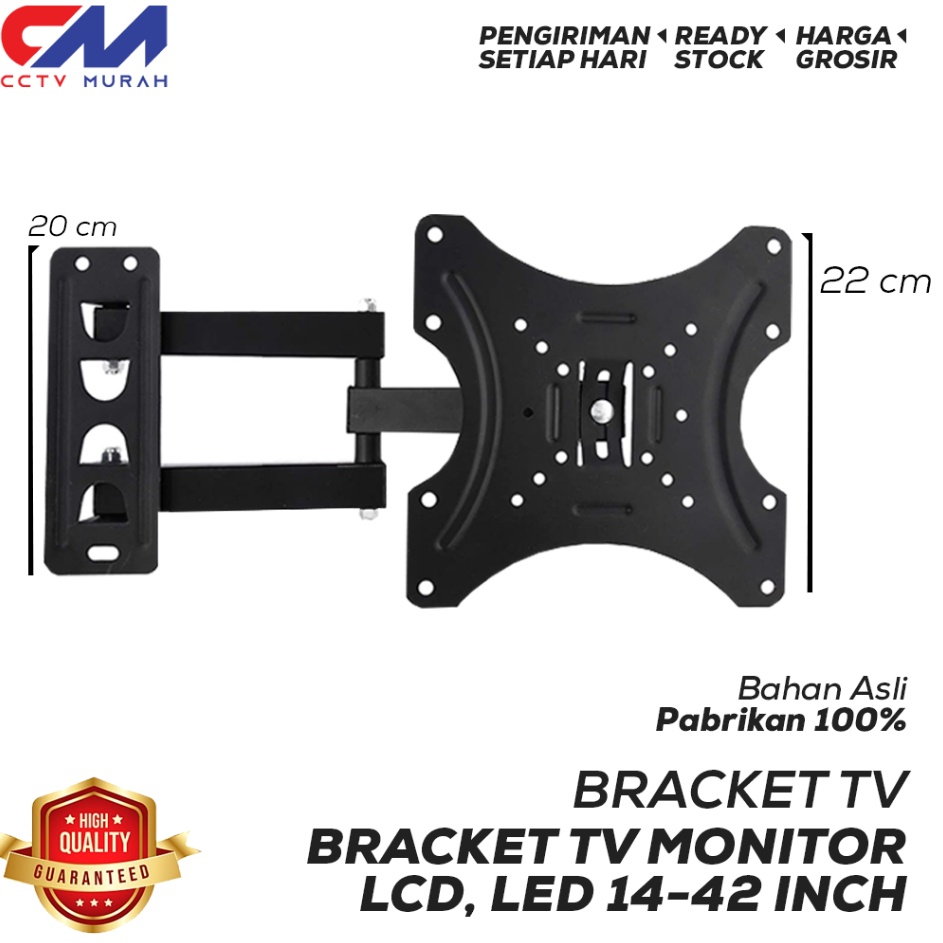 vG Bracket TV LED 14  42 inch Bracket SwivelLengan Arm TV