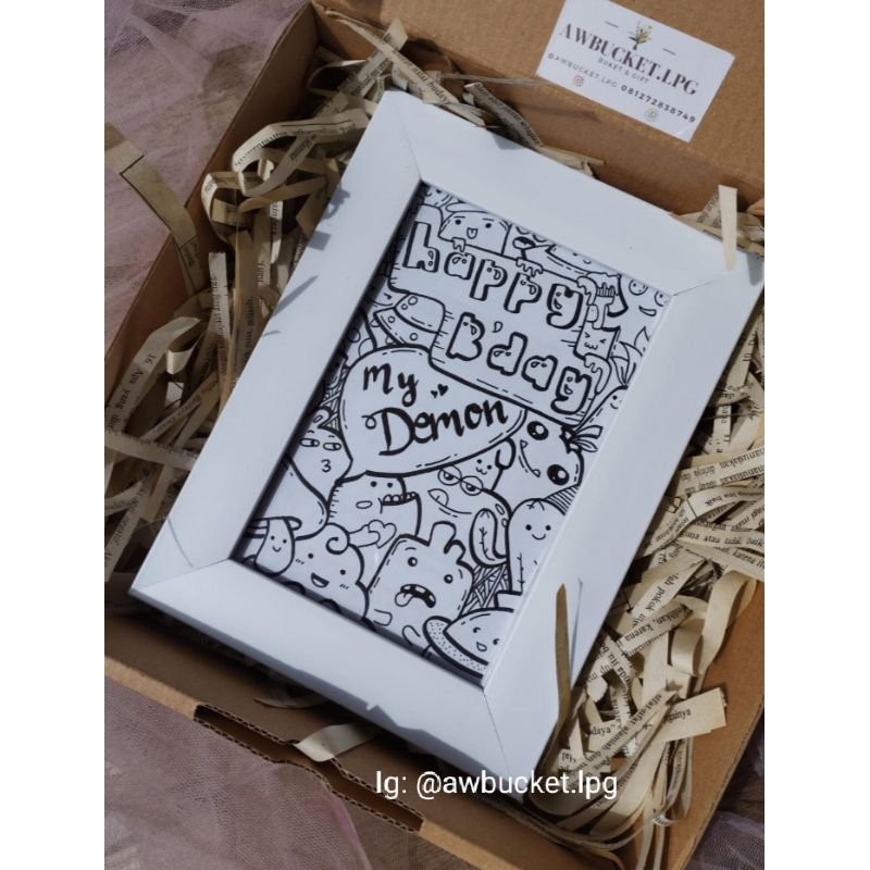 FRAME DOODLE ART CUSTOM/FRAME KADO/KADO WISUDA/KADO AYANG/DOODLE HANDMADE WITH LOVE