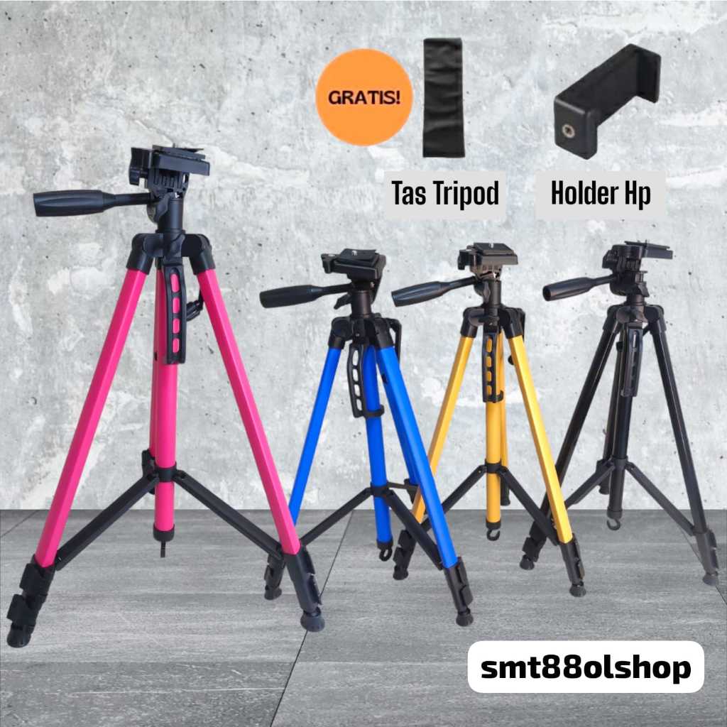 Tripod 3366 140cm Kamera/Handphone +Holder U dan Sarung Tripod-1