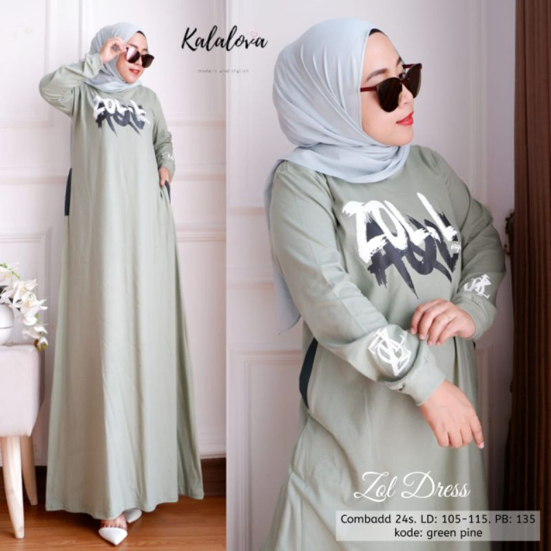 Dress Bahan kaos Halus nyaman dipakai original kalalova. Motif tulisan Zolaqu