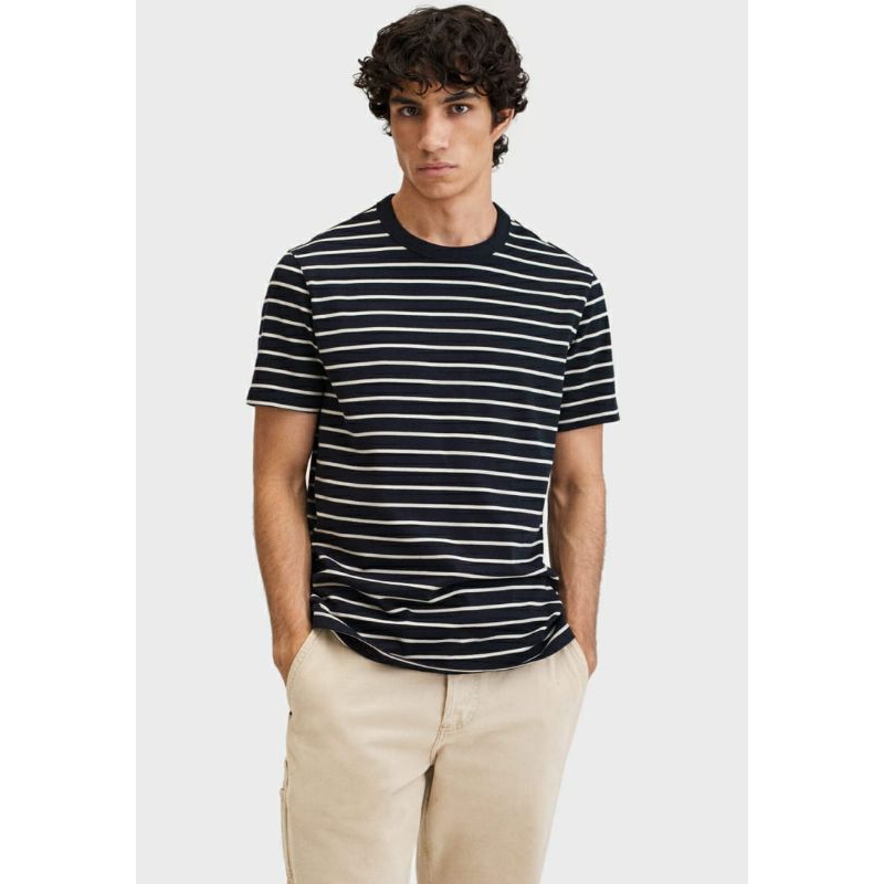 KAOS MOTIF STRIPE GARIS SALUR KAOS DISTRO PRIA LENGAN PENDEK STRIPE