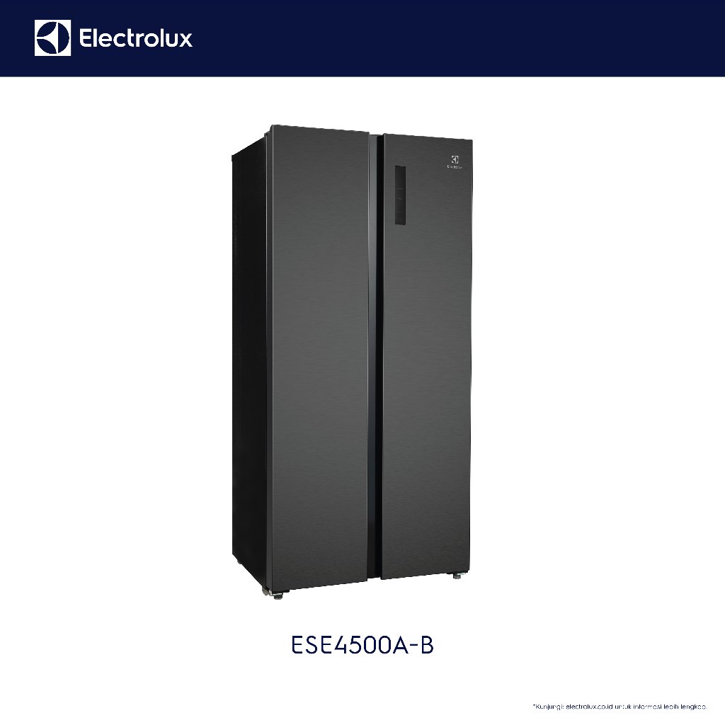 Kulkas Side by Side Electrolux ESE4500A-B, Kapasitas 436L, Warna Besi Hitam Matte