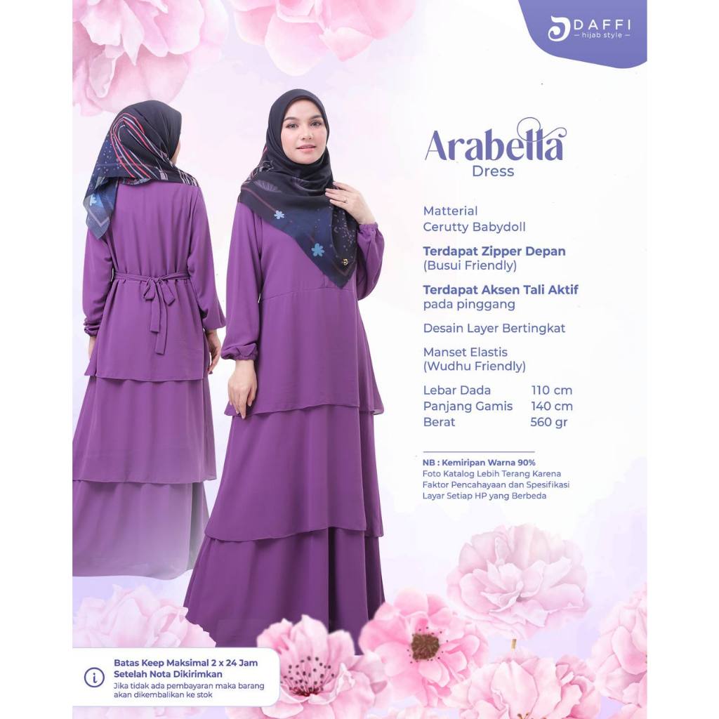 ❤️ ALREHANSTORE ❤️ Gamis Arabella Daffi Series gamis cantik berkualitas ORI Daffi
