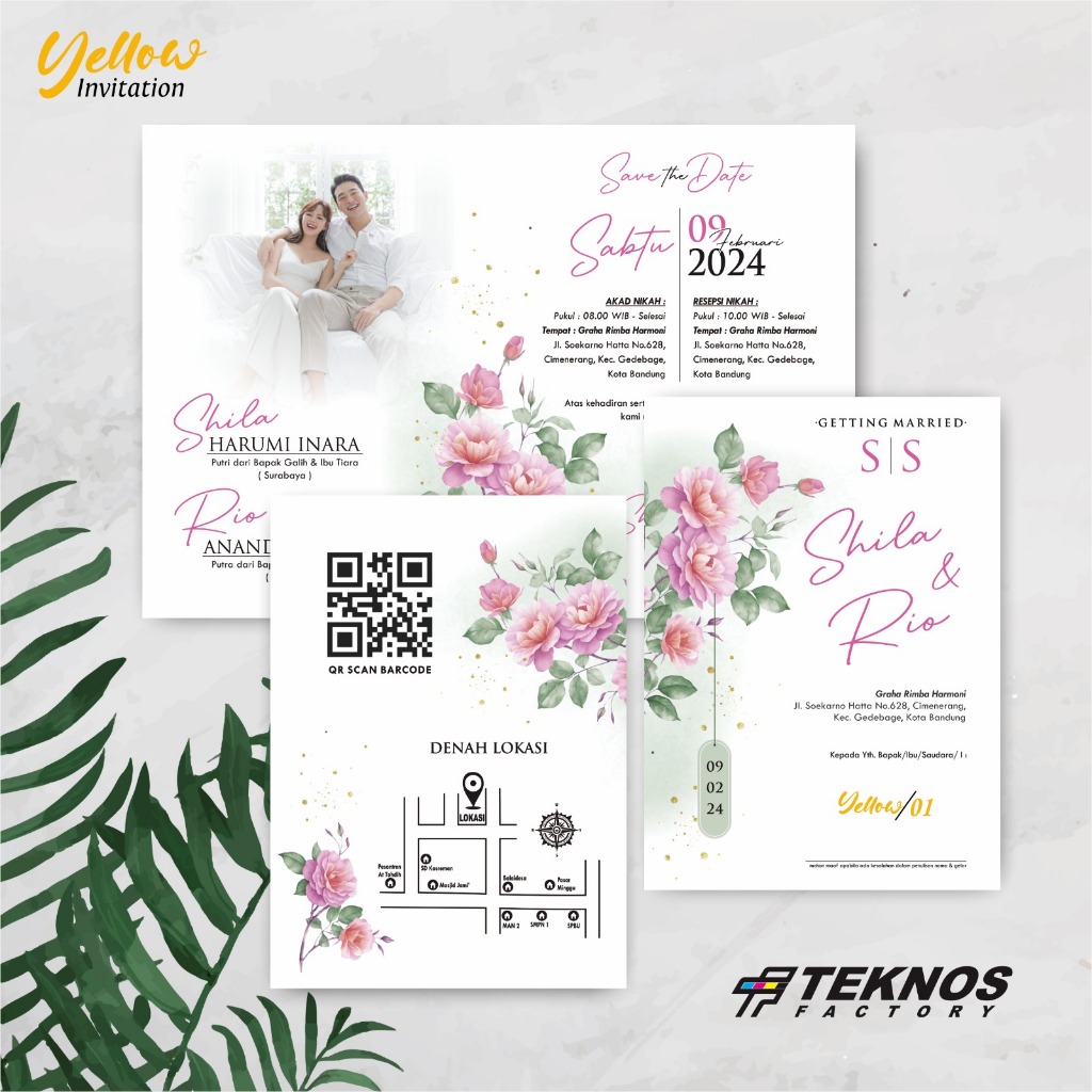 UNDANGAN PERNIKAHAN CUSTOM YELLOW COLOUR - UNDANGAN NIKAH WARNA ELEGANT
