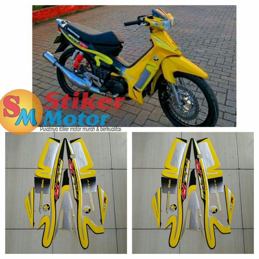 STRIPING STICKER LIS LES POLET BODY MOTOR F1ZR CALTEX EDITION KUNING