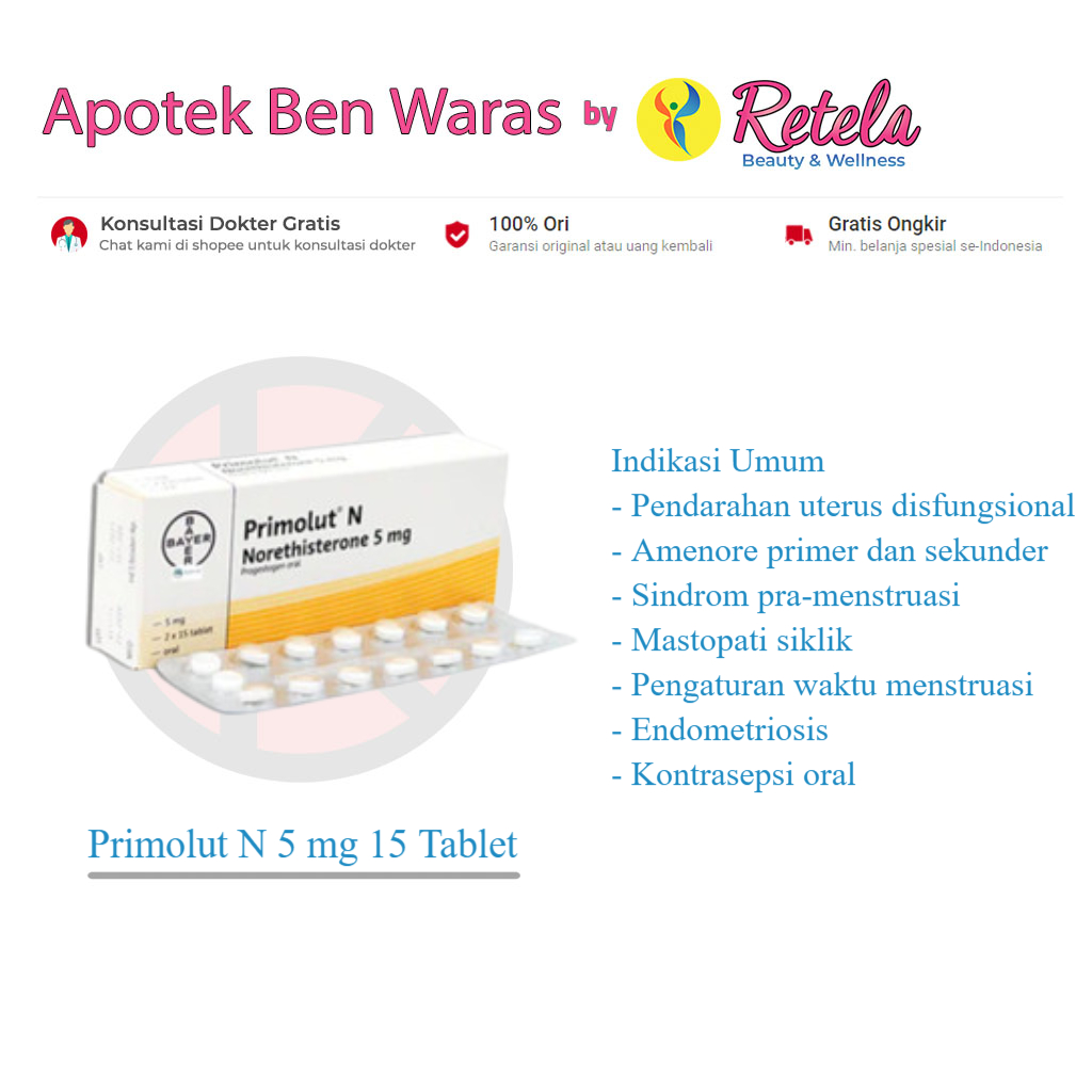 Primolut N 5 mg 15 Tablet / Norethisterone / hormon progesteron