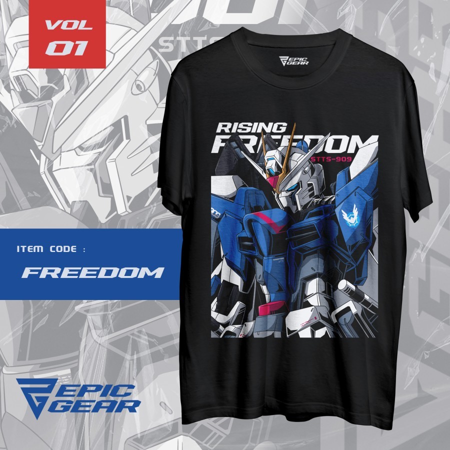 Kaos Gundam Rising Freedom - Tshirt GUNDAM Rising Freedom