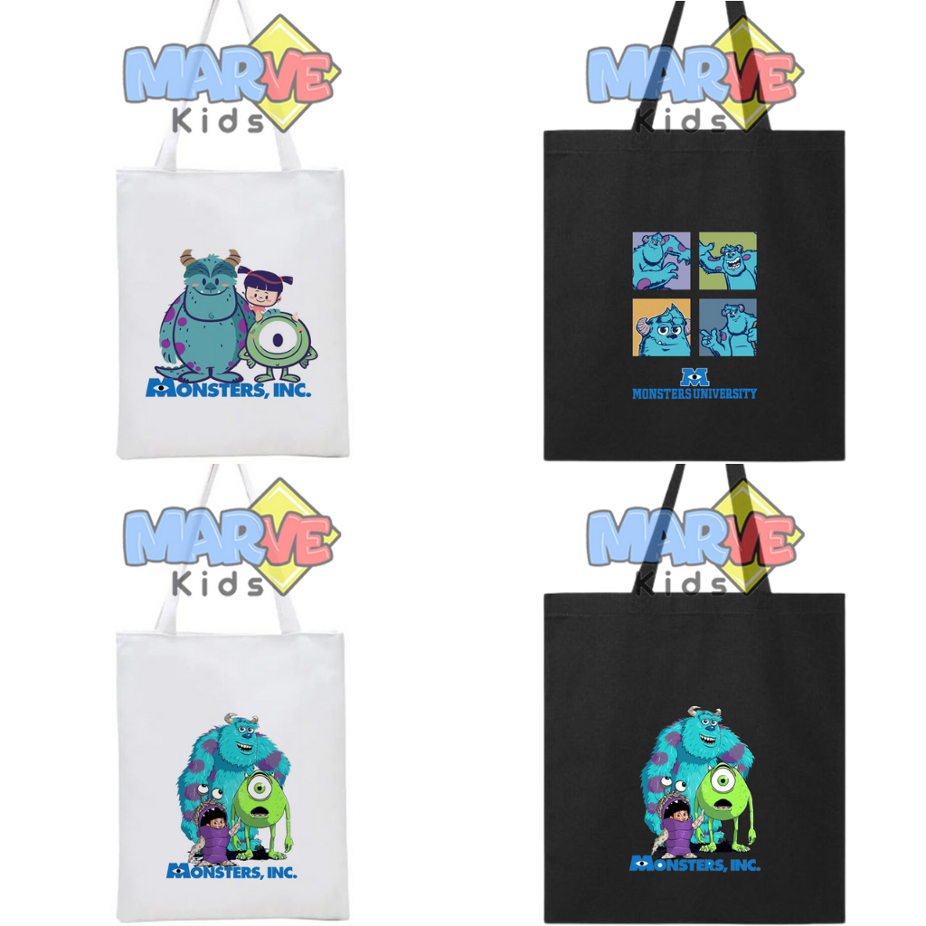 Totebag Tote Bag Monster Inc Anak Gambar Lucu Goodie Bag Souvenir Tas Kanvas Ultah Ulang Tahun