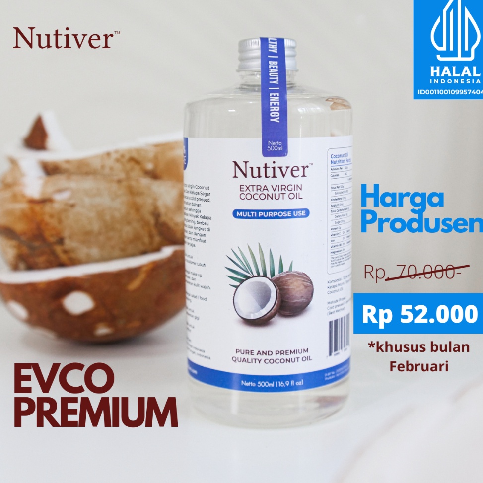 

HEMAT PROMO NUTIVER PREMIUM VCO Virgin Coconut OIL 5ml EVCO EXTRA VIRGIN COCONUT OIL MINYAK KELAPA MURNI ASLI ORIGINAL MINYAK VCO 5 ml