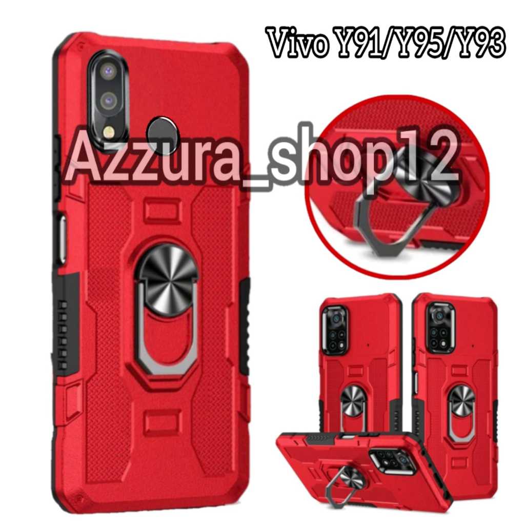 Casing Hp Untuk VIVO Y91/Y93/Y95 Case Robot Hit Eye plus 360 degree Rotasi Ring