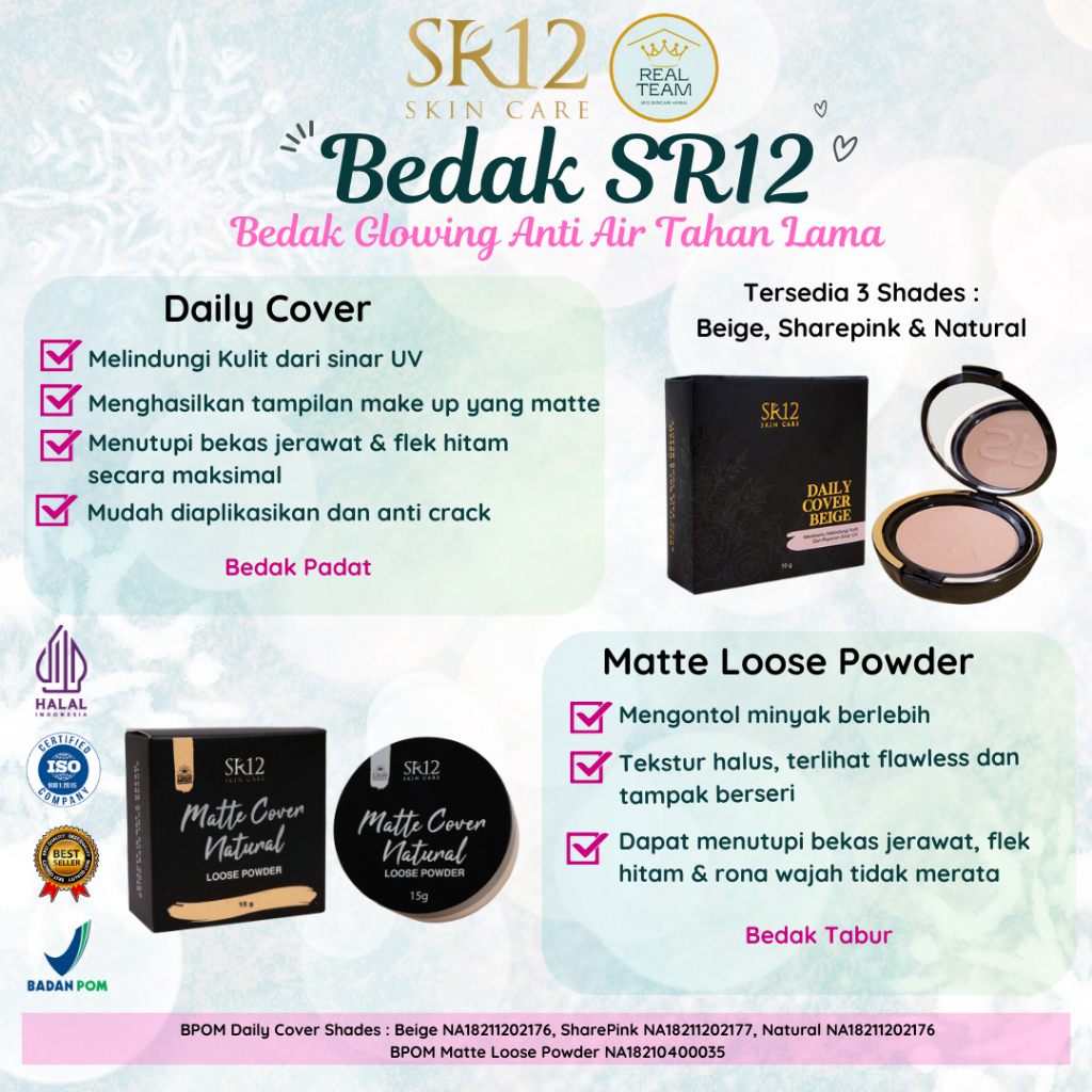 BEDAK PADAT SR12 | BEDAK SULTAN | BEDAK FOUNDATION SR12 | BEDAK TABUR SR12 | LOOSE POWDER SR12 | BED