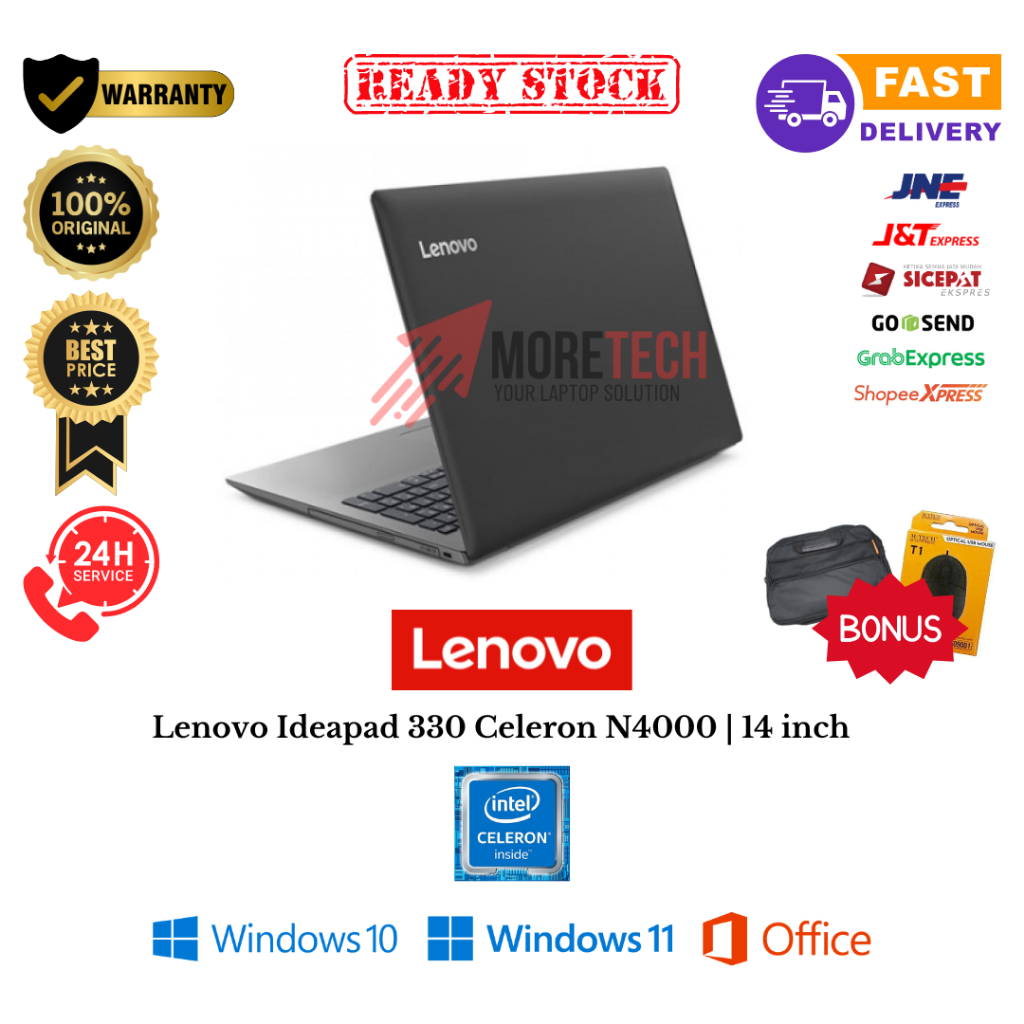 Laptop Lenovo Ideapad 330 Celeron N4000 | RAM 4GB HDD 500GB | 14 inch