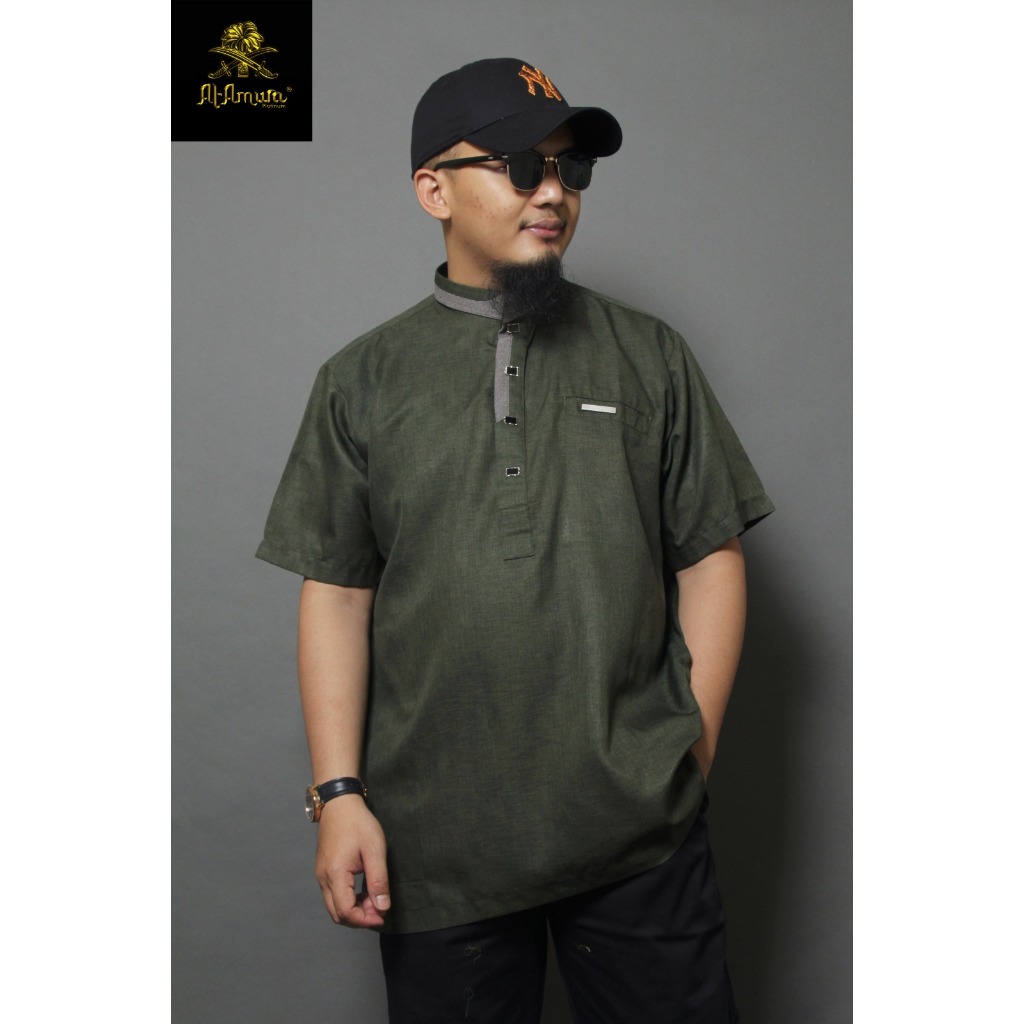 Kurta Semi Wol Zipper Kurta Pria Oversized Baju Muslim Jumbo